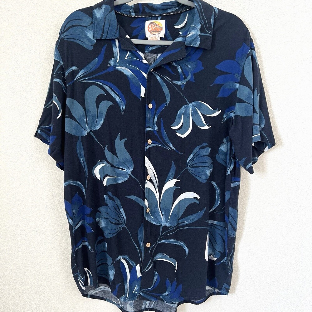C&C California Shirt Womens Large Tropical Aloha Short Sleeve Button Front
